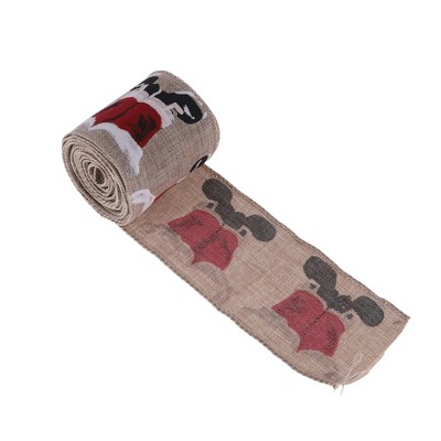 Unique Bargains Gift Wrap Ribbons Polyester Red Linen 118.11"x2.56" 1 Pc