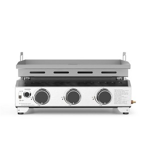 RW FLAME 3-Burner Portable Propane Griddle, 25" 304 Stainless Steel Tabletop Gas Grill, 24,000 BTU for Camping, RVs, Outdoor BBQ - 1 of 4