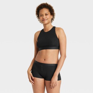 Women's Cotton Front Placket Boy Shorts - Auden™ - 1 of 4