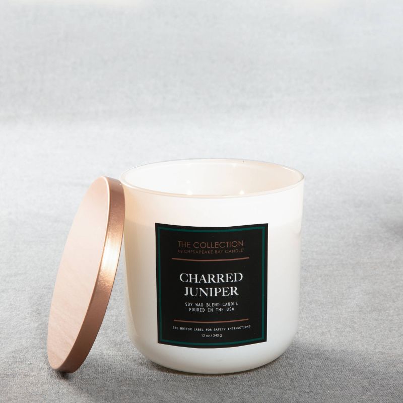 2-Wick White Glass Charred Juniper Lidded Jar Candle 12oz - The Collection by Chesapeake Bay Candle, 5 of 6