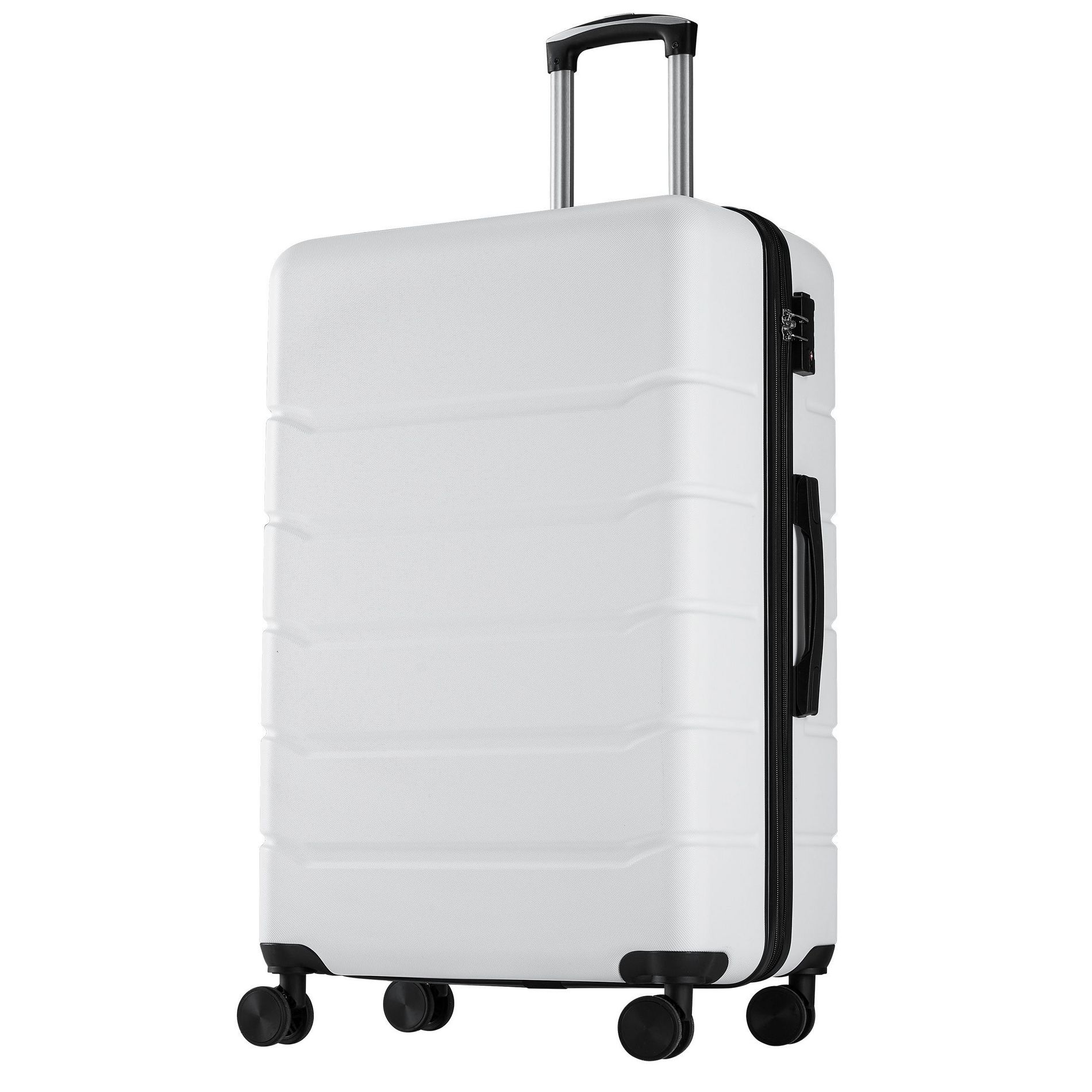 JIONJOY 28-Inch ABS Suitcase Hard Shell Luggage with Universal Wheel - White