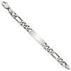 Black Bow Jewelry Men's 9mm Antiqued Sterling Silver Figaro Link I.D. Bracelet - 2 of 4