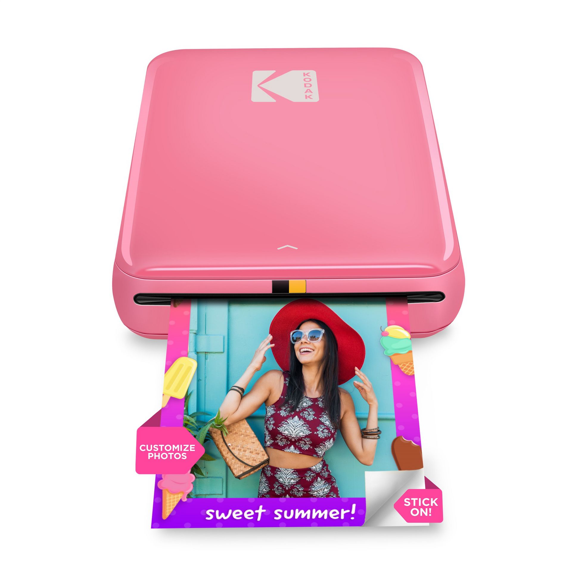 Kodak Step Mobile Instant Photo Printer 2x3" (Pink), Compatible with iOS, Android & Bluetooth
