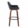 Set of 2 30" Fixed-Height Barstools with Wood Legs, Round Metal Footrest, and 360¡ã Swivel for Kitchen - 3 of 4