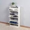 Syemin Shoe Racks Wooden Shoe Cabinet for Entryway, Freestanding Shoe Storage Organizer, Shoe Storage Cabinet Entryance, White, 20.94"*9.45"*43.1" - 4 of 4
