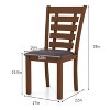 ADILE Wood Dining Chairs Set of 2, Upholstered Dining Chairs with Rubber Wood Legs, Walnut - 4 of 4