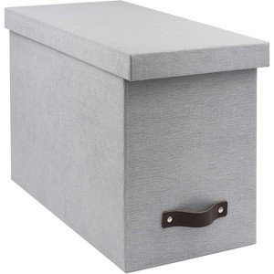 Bigso John Desktop File Box - Storage Solution and Document Organizer for Paperwork - Hanging File Box with Lid - 7.4 in x 13 in x 10.4 in - Ash - 1 of 4