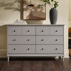 Saracina Home Stiva Classic Mid Century Modern Horizontal 6 Drawer Dresser Gray - 4 of 4