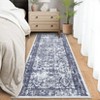 Washable Vintage Printed Rug Non Slip Low Pile Rug Soft Throw Floor Cover Foldable Indoor Carpet for Living Room Bedroom Playroom Nursery - 4 of 4