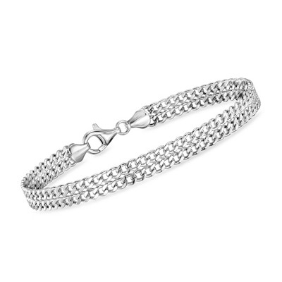 Ross-Simons Sterling Silver 2-Row Curb-Chain Bracelet