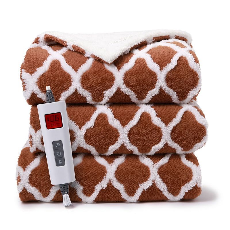 Whizmax Electric Blanket, Heated Throw Blanket, Tufted Jacquard Heating Blankets, 6 Heating Levels, 1 of 4