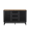 TIRAMISUBEST 3-Drawer Buffet Cabinet with Slatted Doors, Mid-Century Storage for Dining Rooms - 2 of 4