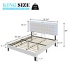 AMERLIFE Button Tufted Platform Bed Frame with LED Lights and Charging Station - 2 of 3