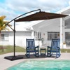 HYLEORY Beeram 120" Round Cantilever Umbrella with Counterweight - 2 of 4