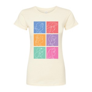 Women's - Disney - Snow White, Ariel, Belle, Cinderella, Jasmine & Aurora Fitted Graphic T-Shirt - 1 of 3
