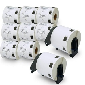 BETCKEY - Compatible Barcode Labels Replacement for Brother DK-1209 Use with Brother QL Label Printers 10 Rolls + 2 Reusable Cartridges - 1 of 4