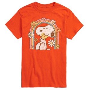 Men's - Peanuts - Retro Flower Rainbow Short Sleeve Graphic T-Shirt - 1 of 4