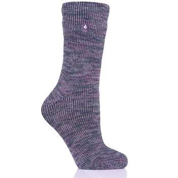 Heat Holders® Women's ORIGINAL™ Four-Color Twist Crew Socks | Advanced Thermal Yarn | Thick Boot Socks Cold Weather Gear | Warm + Soft, Hiking, Cabin, Hunting, Outdoor, Cozy Socks