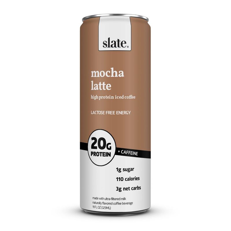 Slate Mocha Latte High Protein Iced Coffee - 11 fl oz Can, 1 of 8