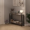 Console Table, 2-Tier Entryway Table with Storage,Black/Brown/Gray - 3 of 4