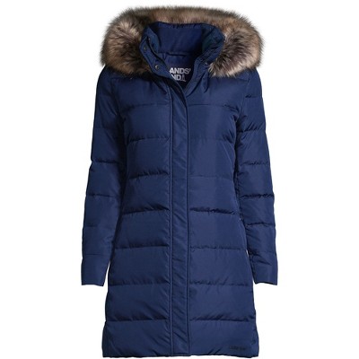 Lands' End Women's Insulated Cozy Fleece Lined Winter Coat - Medium -  Evening Blue : Target