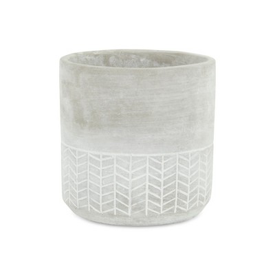 Cheung's Calliope Round Arrow Themed Cement Pot - Large