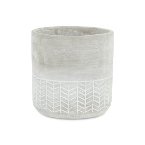 Cheung's Calliope Round Arrow Themed Cement Pot - Large - 1 of 4