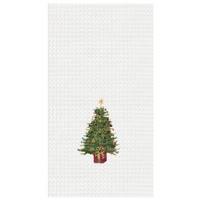 C&F Home Festive Christmas Tree Cotton Embroidered Cotton Waffle Weave Kitchen Dishtowel