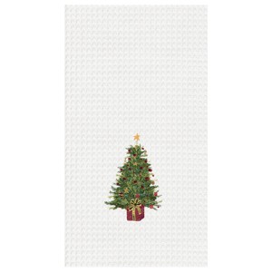 C&F Home Festive Christmas Tree Cotton Embroidered Cotton Waffle Weave Kitchen Dishtowel - 1 of 3