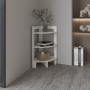 NicBex 31.7"H Corner 3-Tier Shelf Side Table,End Table with Tray,for Living Room,Guestroom - 1 of 4