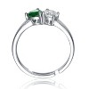 Guili Sterling Silver Promise Ring with Green or Blue Cubic Zirconia Two-Stone Heart Design in Sizes 6, 7, and 8 – Romantic, Elegant Symbol of Love - 2 of 3