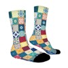 Colorful Moroccan Mediterranean Square Tiles Women Printed Crew Socks Funny Funky Socks Soft Polyester Novelty Gifts for Artists Men - 3 of 4