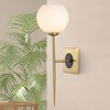6" 1-Light Sylvie Coastal French Country Iron LED Sconce Brass Gold/White - JONATHAN Y: UL Listed, Glass Shade, Metal Body - 3 of 4