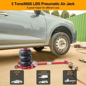 Air Jack, 3 Tons/660Lbs Load Capacity Air Jack with 6 Steel Pipe & Adjustable Handle, Lifting Range up to 17.7", Fits for Car, SUV, Pickup Truck - 1 of 4
