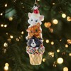 Kurt Adler Noble Gems Ornament for Christmas Tree, Ice Cream Cone with Cats - 2 of 3