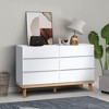 White Dresser for Bedroom with 6 Drawers, Antique White Double Chest of Drawers, Modern Wooden Dresser Large Storage Cabinet for Guest Room, Bedroom - 2 of 4