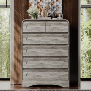 SOLACE FURNITURE 44" Tall 6 Dressers Drawers & Chest of Drawers with Pre-installed Slides - 1 of 4