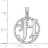 Black Bow Jewelry Rhodium Plated Sterling Silver Fancy Script Initial A-Z Pendant, 20mm - 4 of 4