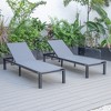 LeisureMod Marlin Patio Chaise Lounge Chair With Black Aluminum Frame Set of 2 - 4 of 4