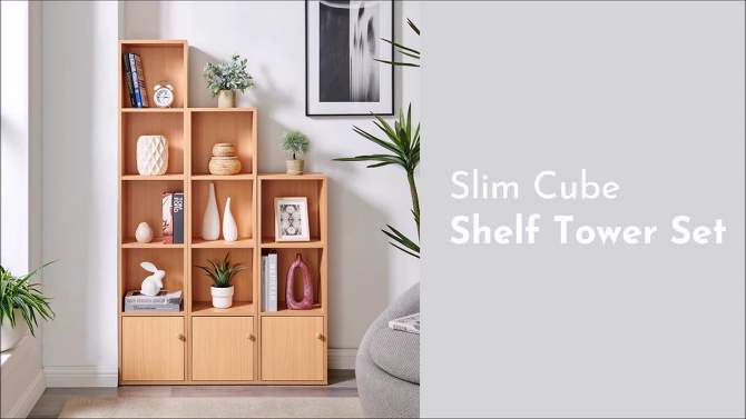 59" Set of 3 Slim Cube Shelf Unit Towers - Danya B., 2 of 13, play video