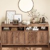 Fluted Storage Cabinet 65.8" Adjustable 3-Tier, Modren Entryway Organizer with Fluted Doors - 2 of 4