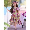 Tropical Florals Casual Hi-Lo Dress Mia Belle Girls - 3 of 4
