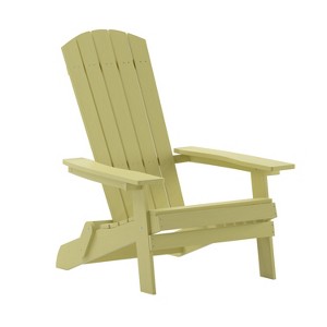 Emma and Oliver All-Weather Poly Resin Folding Adirondack Chair - Patio Chair - 1 of 4