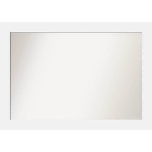 41" x 29" Non-Beveled Corvino Wood Bathroom Wall Mirror White - Amanti Art: Modern Rectangle, Includes Mounting Hardware - image 1 of 4