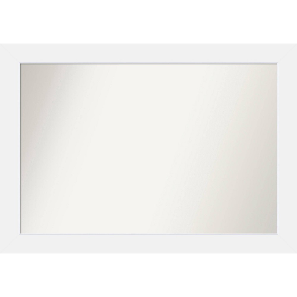 Photos - Wall Mirror ART 41" x 29" Non-Beveled Corvino White Wood  - Amanti : Modern Rectangle, Includes Mounting Hardware 
