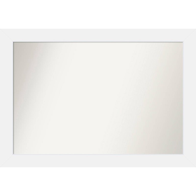 41&#34; x 29&#34; Non-Beveled Corvino Wood Bathroom Wall Mirror White - Amanti Art, 1 of 11