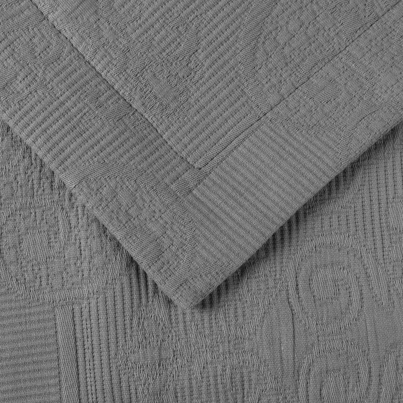 Cotton Matelasse Jacquard Medallion Scroll Bedspread Set by Blue Nile Mills, 3 of 8