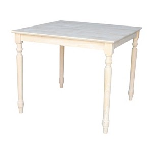 International Concepts Solid Wood Top Table - Turned Legs - 1 of 4