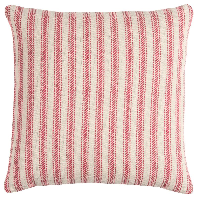 20"x20" Oversize Ticking Striped Square Throw Pillow - Rizzy Home, 1 of 5