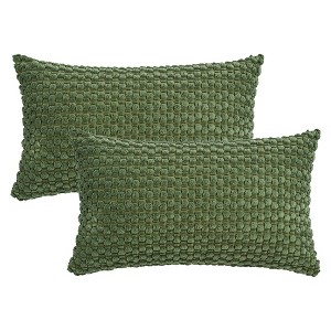 REGALWOVEN Corduroy Fade-Resistant Polyester Modern Square Throw Pillow Covers Set of 2 - 1 of 4